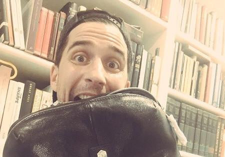 Comedian Russell Kane is having a bromance with his Berlin backpack
