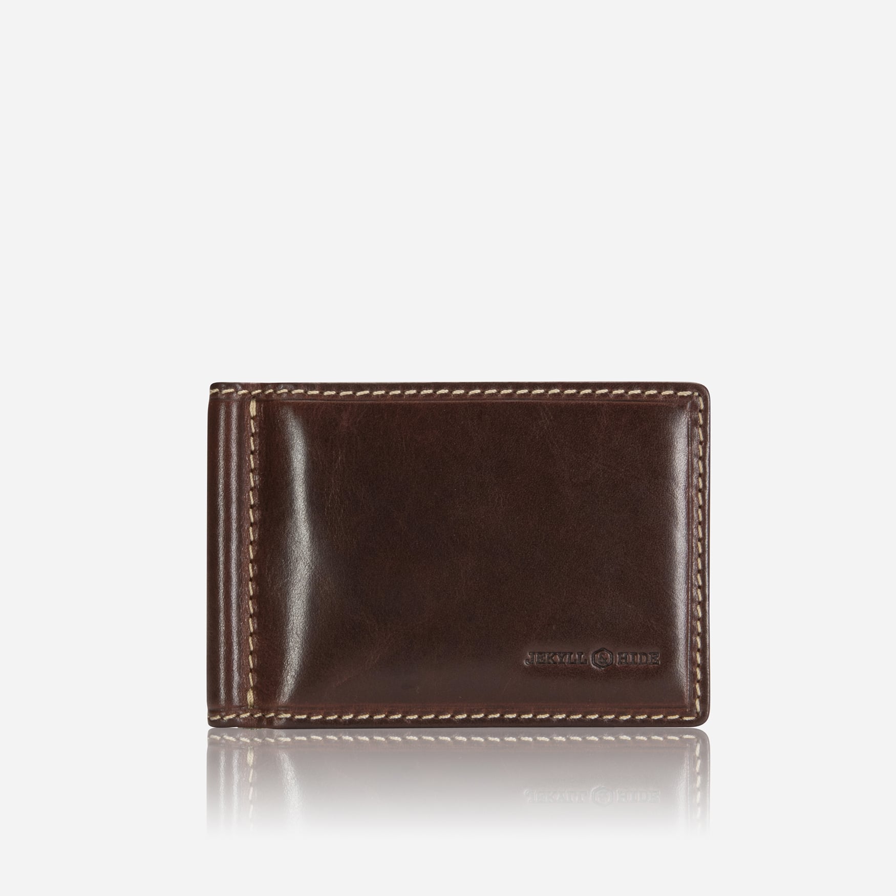 Leather Money Clip Wallet, Mocha