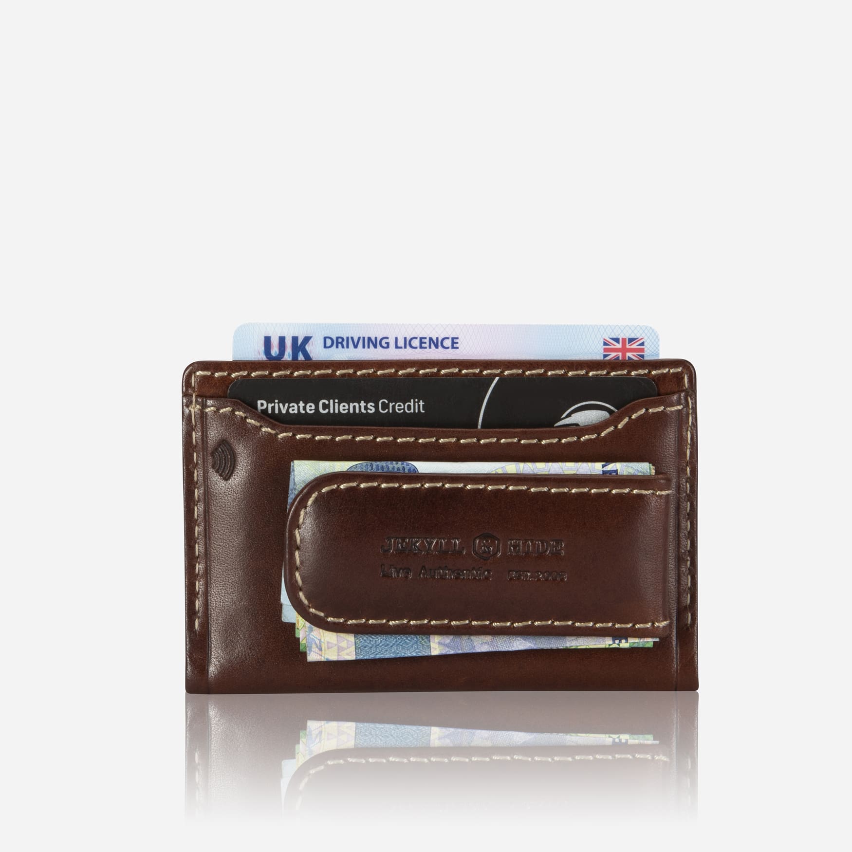 Money Clip Card Holder, Mocha