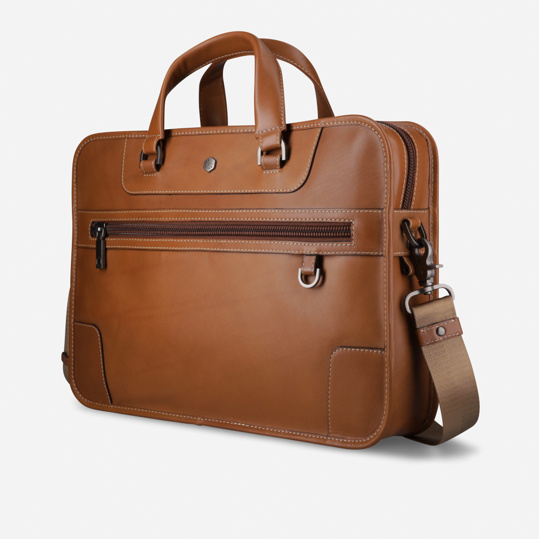 Colt Tan Leather Laptop Briefcase | Jekyll & Hide AUS