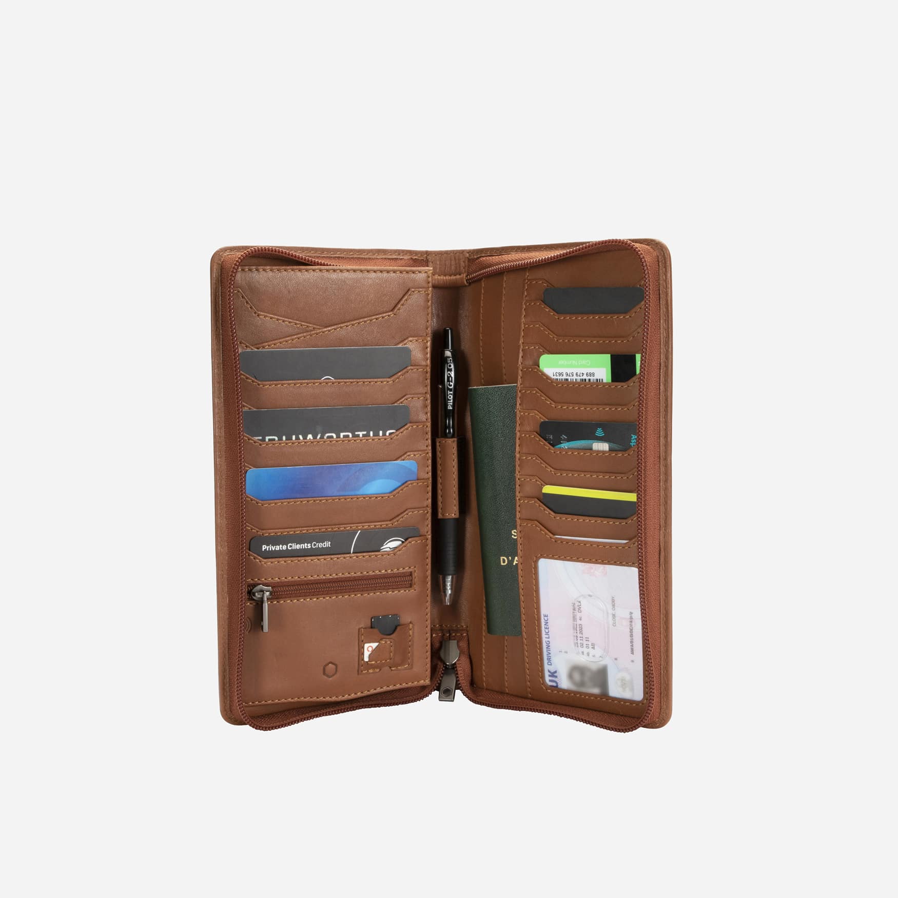Large Zip-Around Travel And Passport Organiser