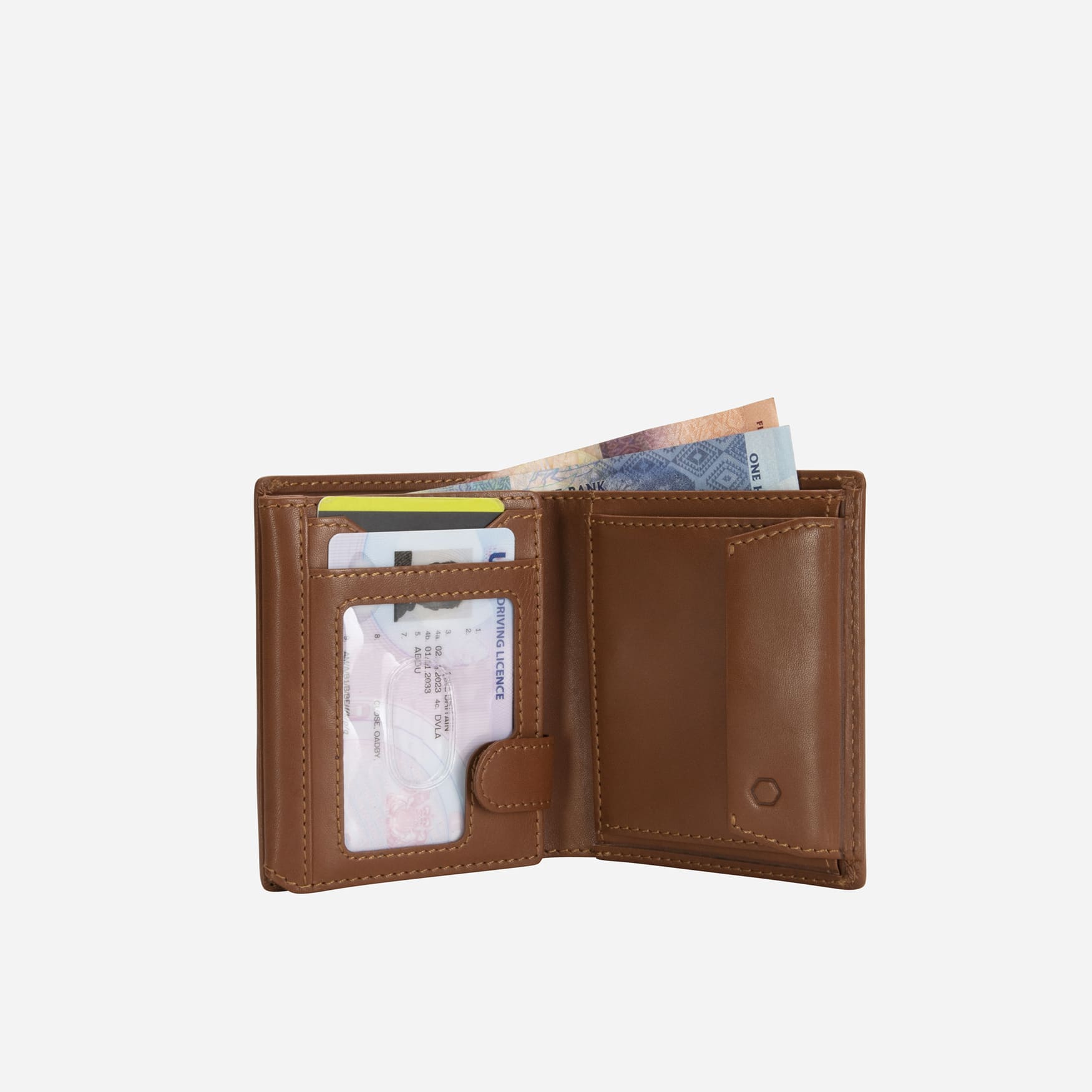 Large Bifold Wallet With ID Window, Tan