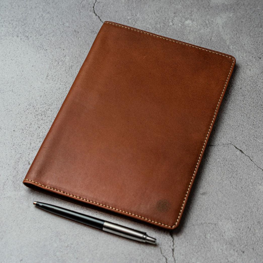 Leather A5 Notebook Cover, Tan