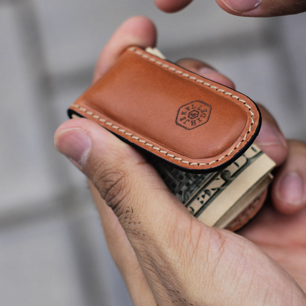Money Clip, Tan Money Clip ROMA - Jekyll and Hide Australia