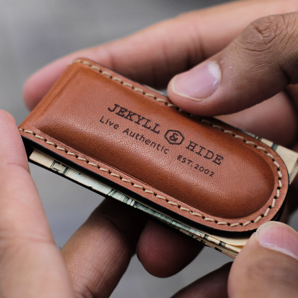 Money Clip, Tan Money Clip ROMA - Jekyll and Hide Australia