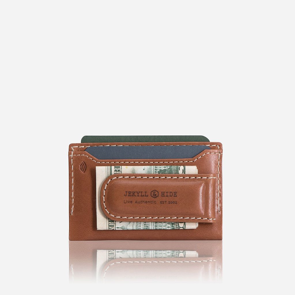 Money Clip Card Holder, Tan Money Clip ROMA - Jekyll and Hide Australia