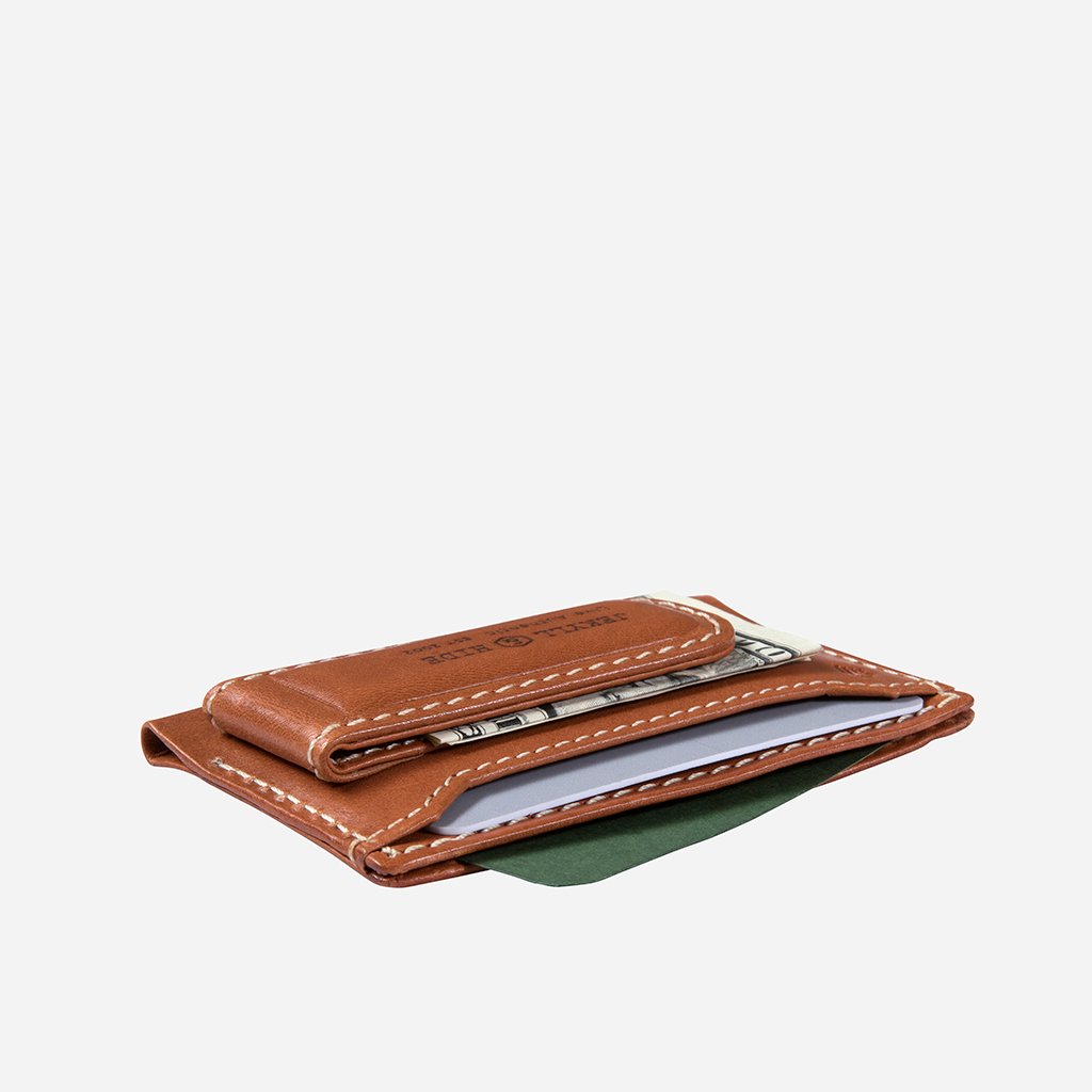 Money Clip Card Holder, Tan Money Clip ROMA - Jekyll and Hide Australia