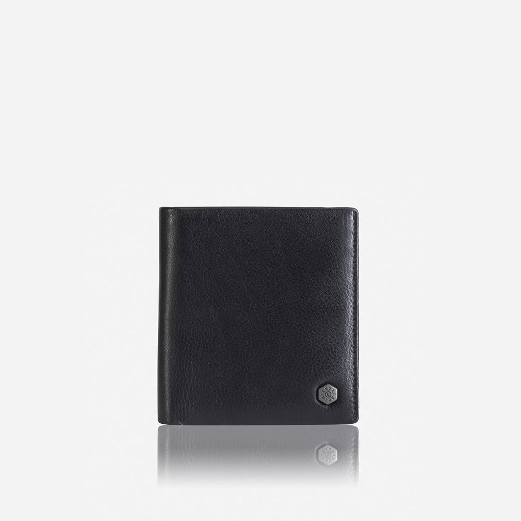 Slim Bifold Card Holder With Coin, Soft Black Wallet Monaco    - Jekyll and Hide Australia