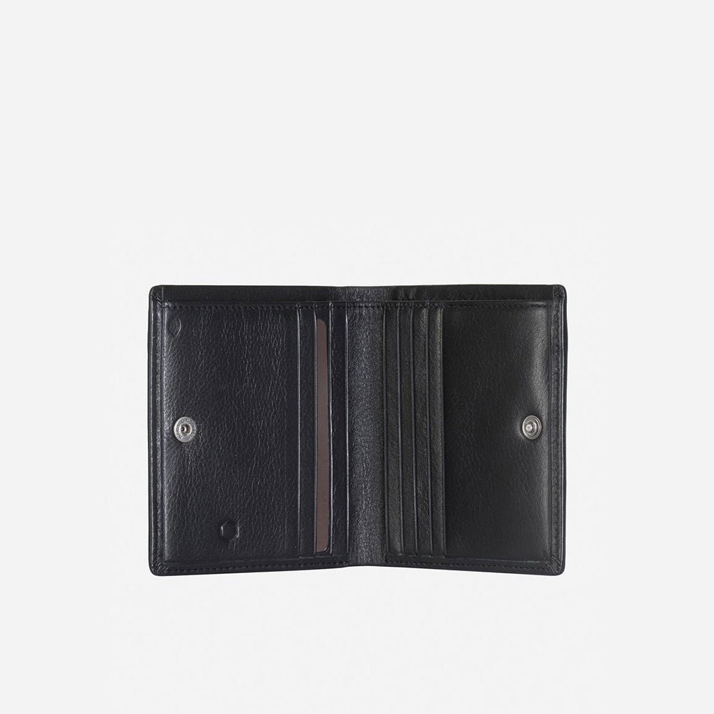 Slim Bifold Card Holder With Coin, Soft Black Wallet Monaco    - Jekyll and Hide Australia