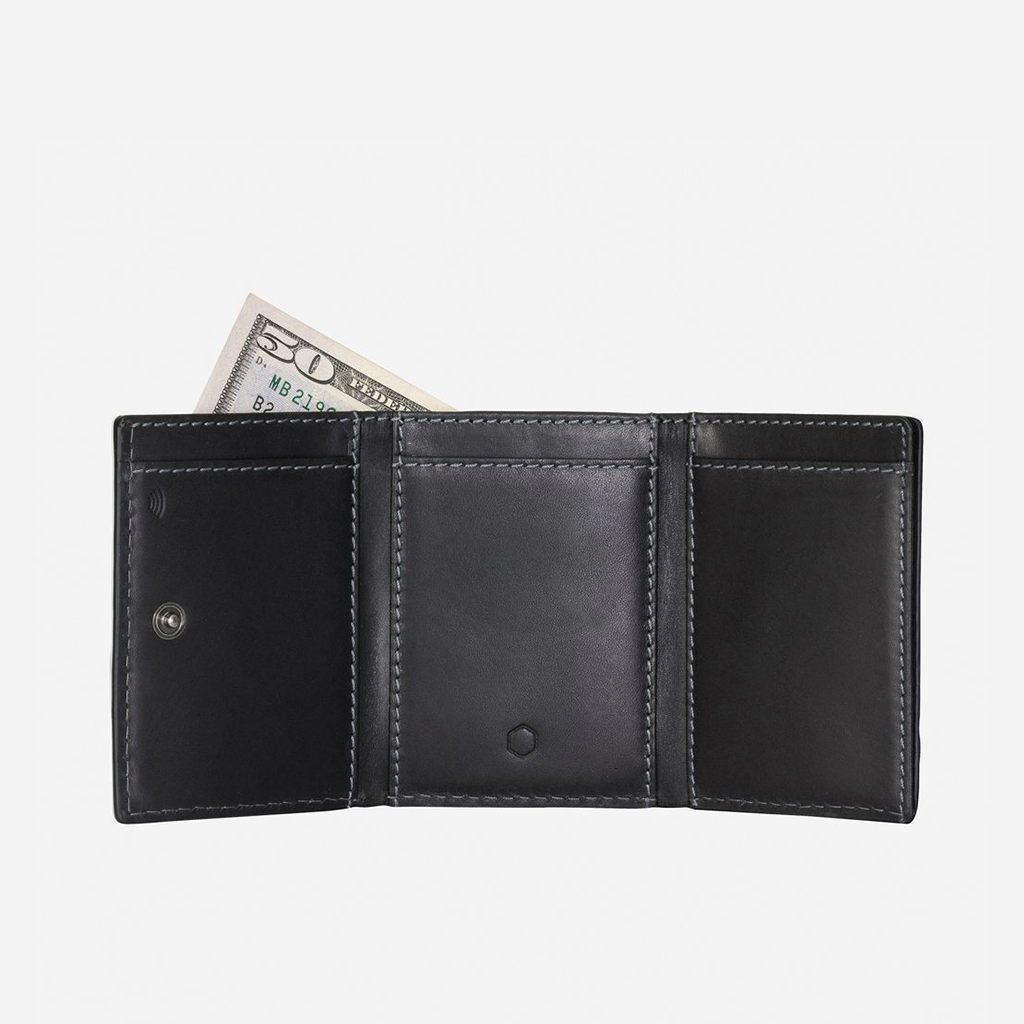 Tri Fold Card Holder, Black Card Holder Texas Compact    - Jekyll and Hide Australia