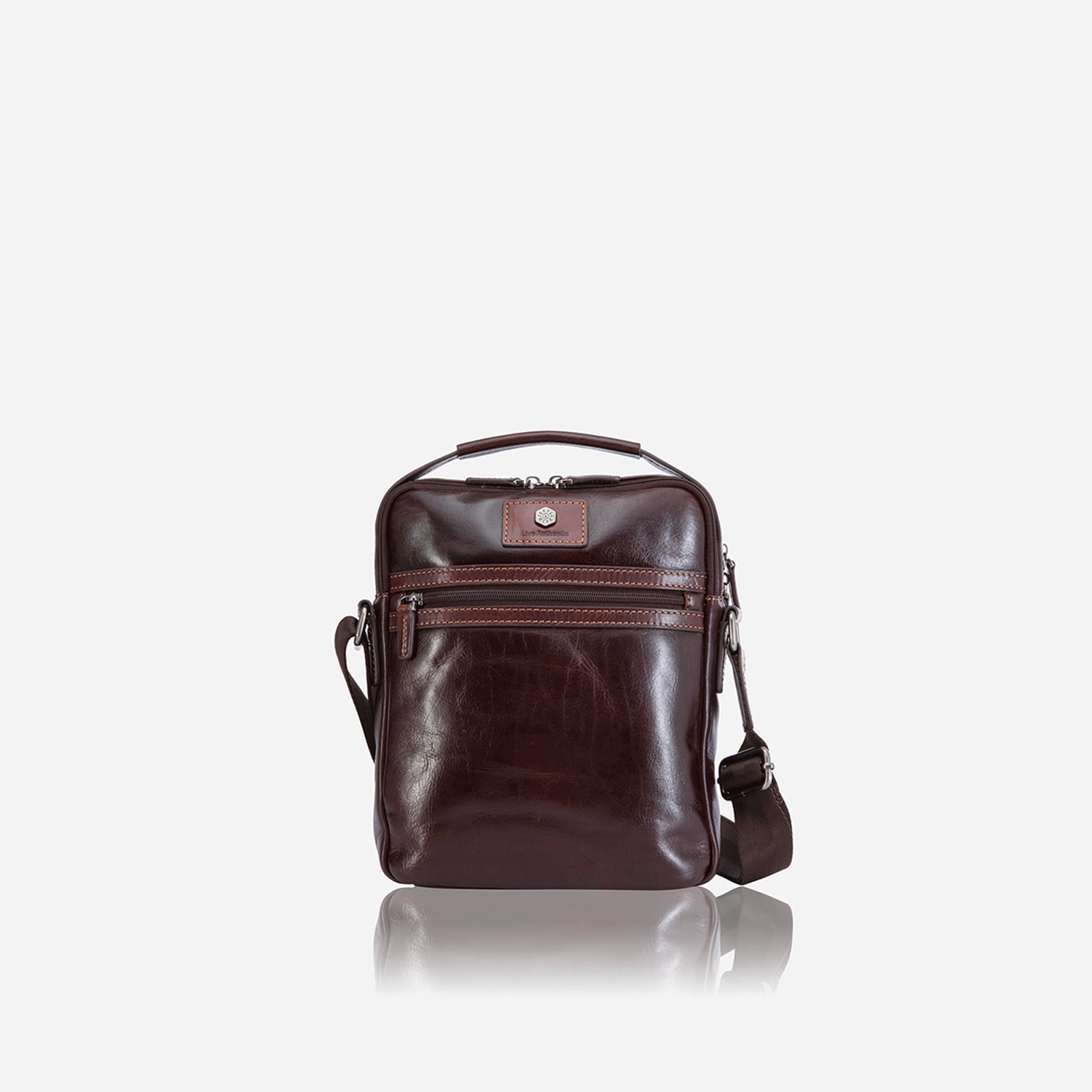 Leather Crossbody Bag, Tobacco Unisex Leather Crossbody Bag Jekyll