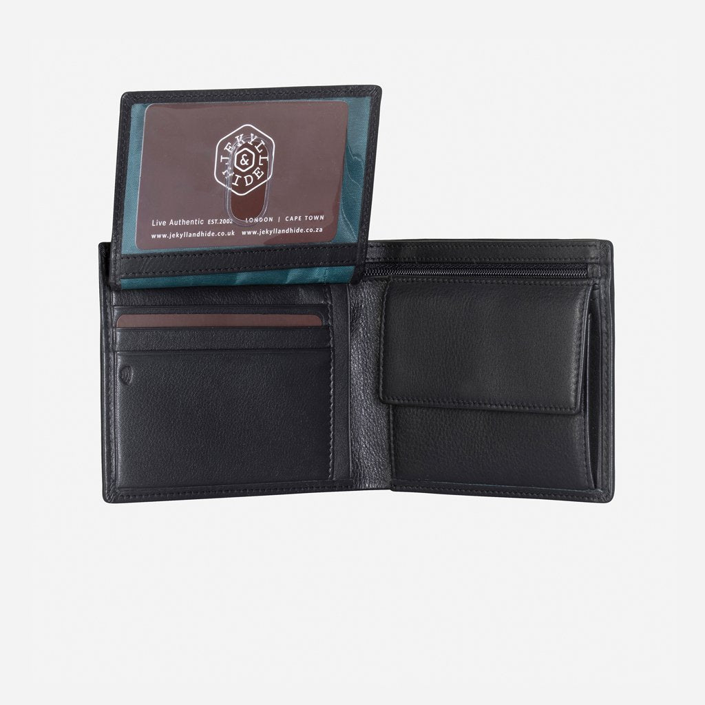 Large Billfold Wallet With Coin, Soft Black Card & Note Holders Monaco - Jekyll and Hide Australia