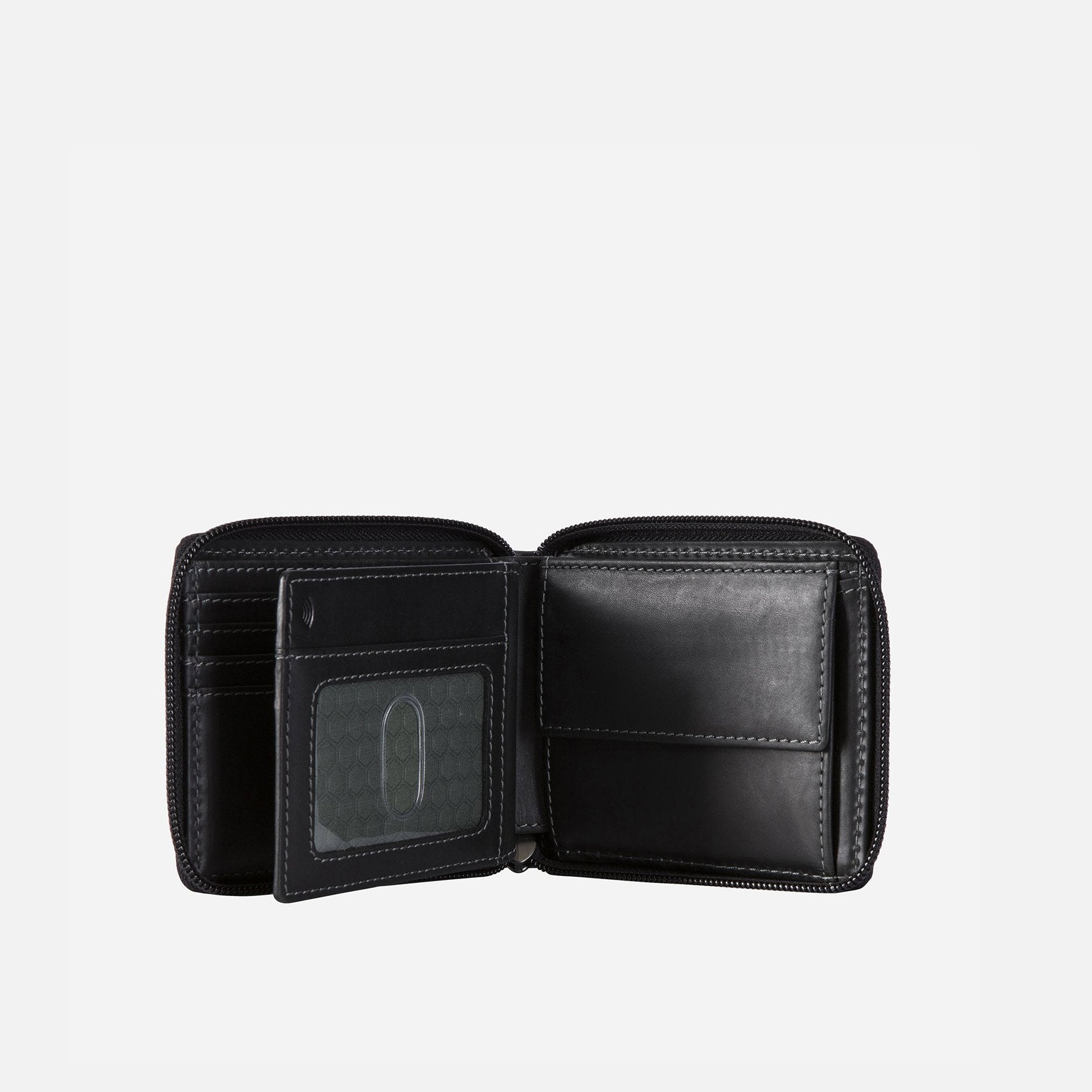Large Zip Around Wallet With Coin, Black Card & Note Holders Texas - Jekyll and Hide Australia