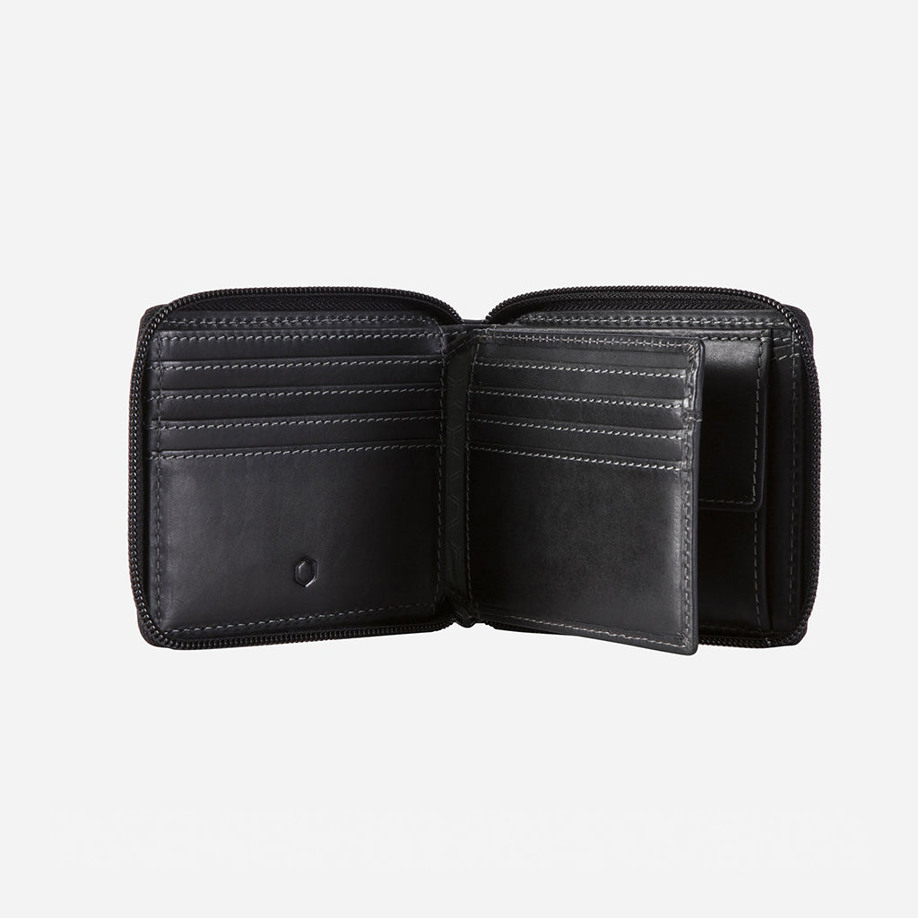 Large Zip Around Wallet With Coin, Black Card & Note Holders Texas - Jekyll and Hide Australia