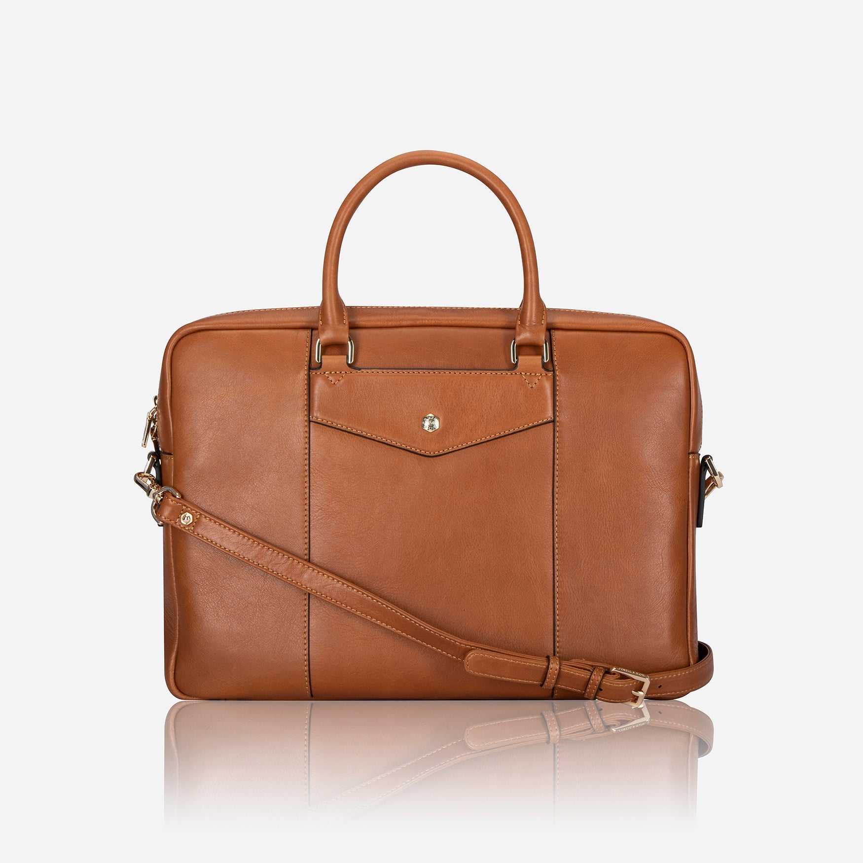 Ladies Laptop Bag, Tan laptop bag Geneva    - Jekyll and Hide Australia