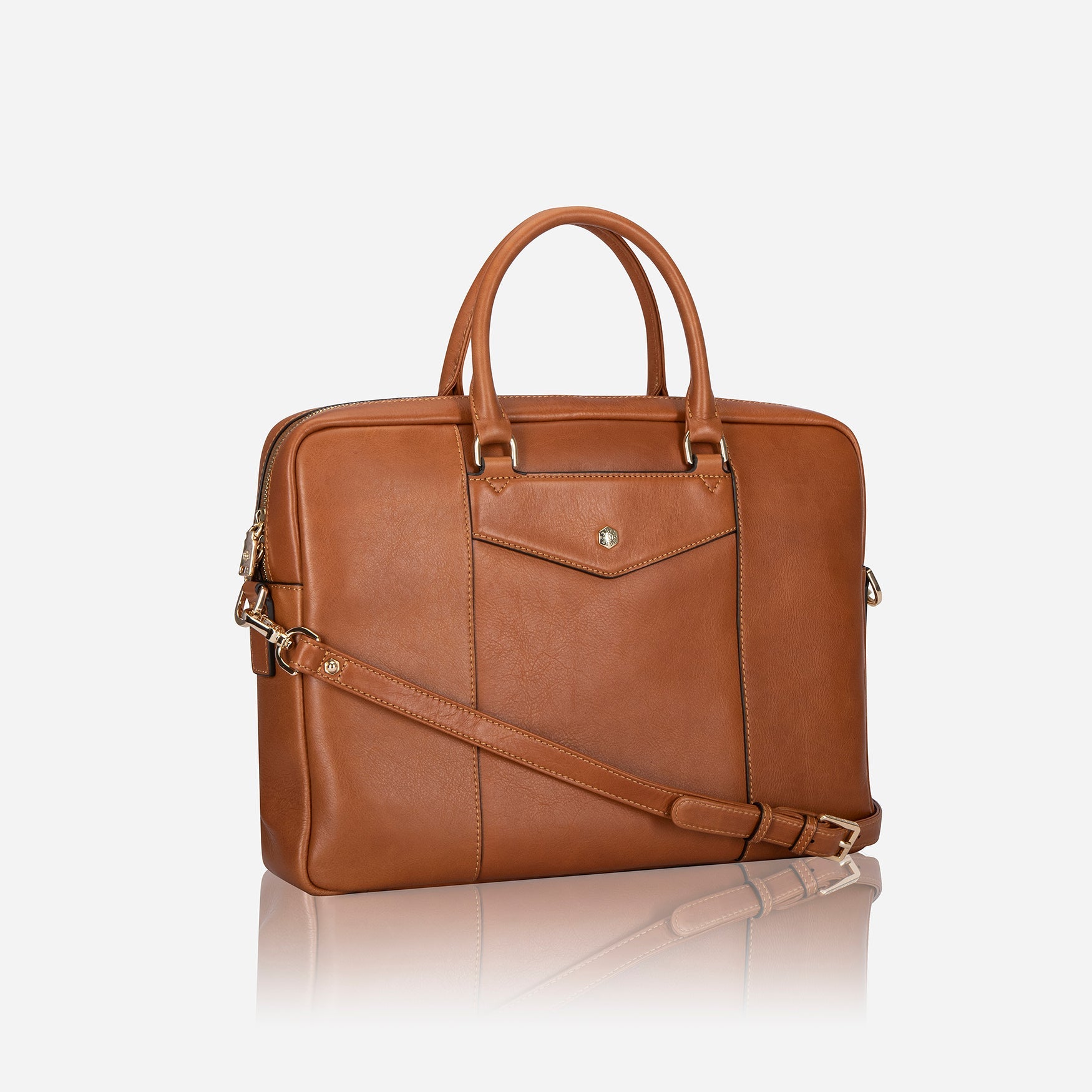 Ladies Laptop Bag, Tan laptop bag Geneva - Jekyll and Hide Australia
