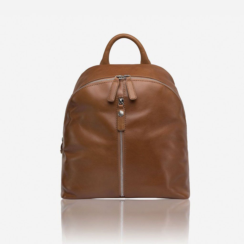 Casual Ladies Zip-Top Backpack 35cm Backpack Osaka 6391 Tan - Jekyll and Hide Australia