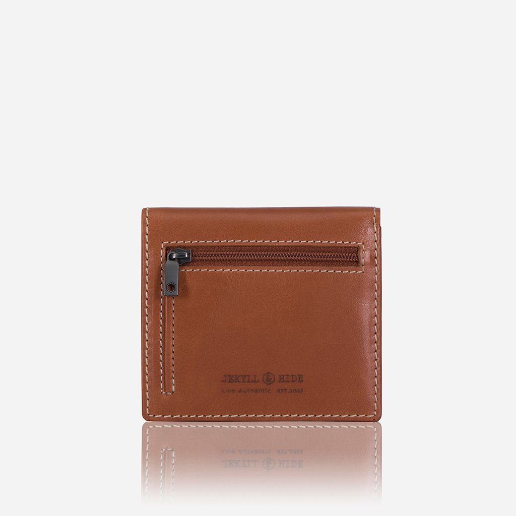 Slim Bifold Wallet with Coin, Tan Wallet ROMA    - Jekyll and Hide Australia