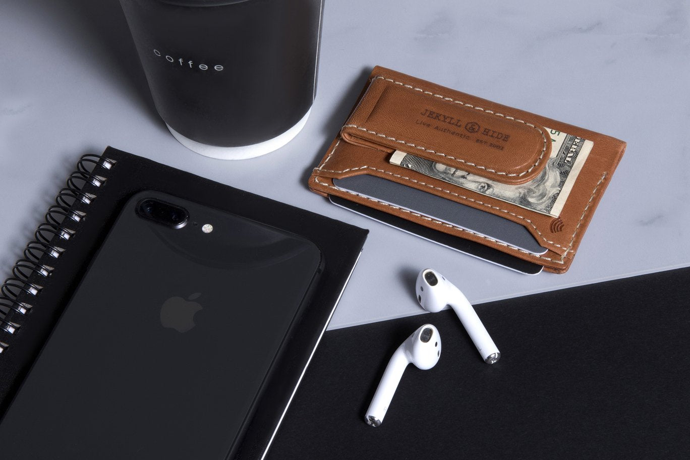 Money Clip Card Holder, Tan Money Clip ROMA - Jekyll and Hide Australia