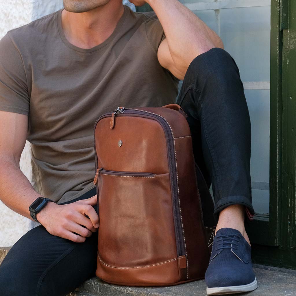 Single Compartment Backpack 41cm, Two Tone Backpacks SOHO - Jekyll and Hide Australia