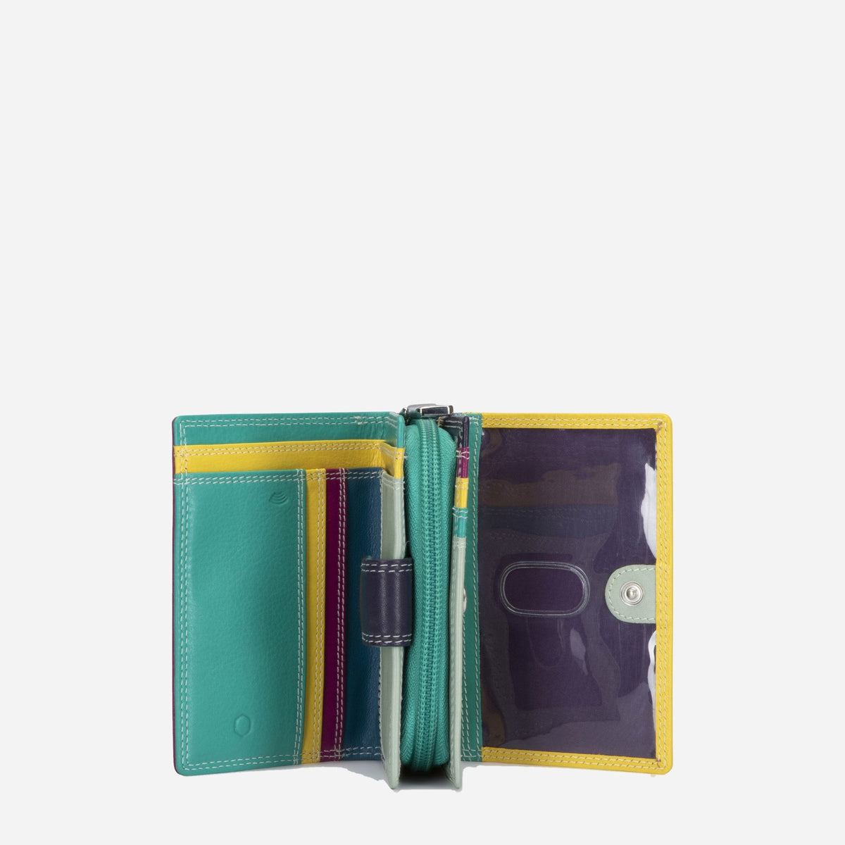 Ibiza Compact Purse opened out, showing the note section and zip coin pocket