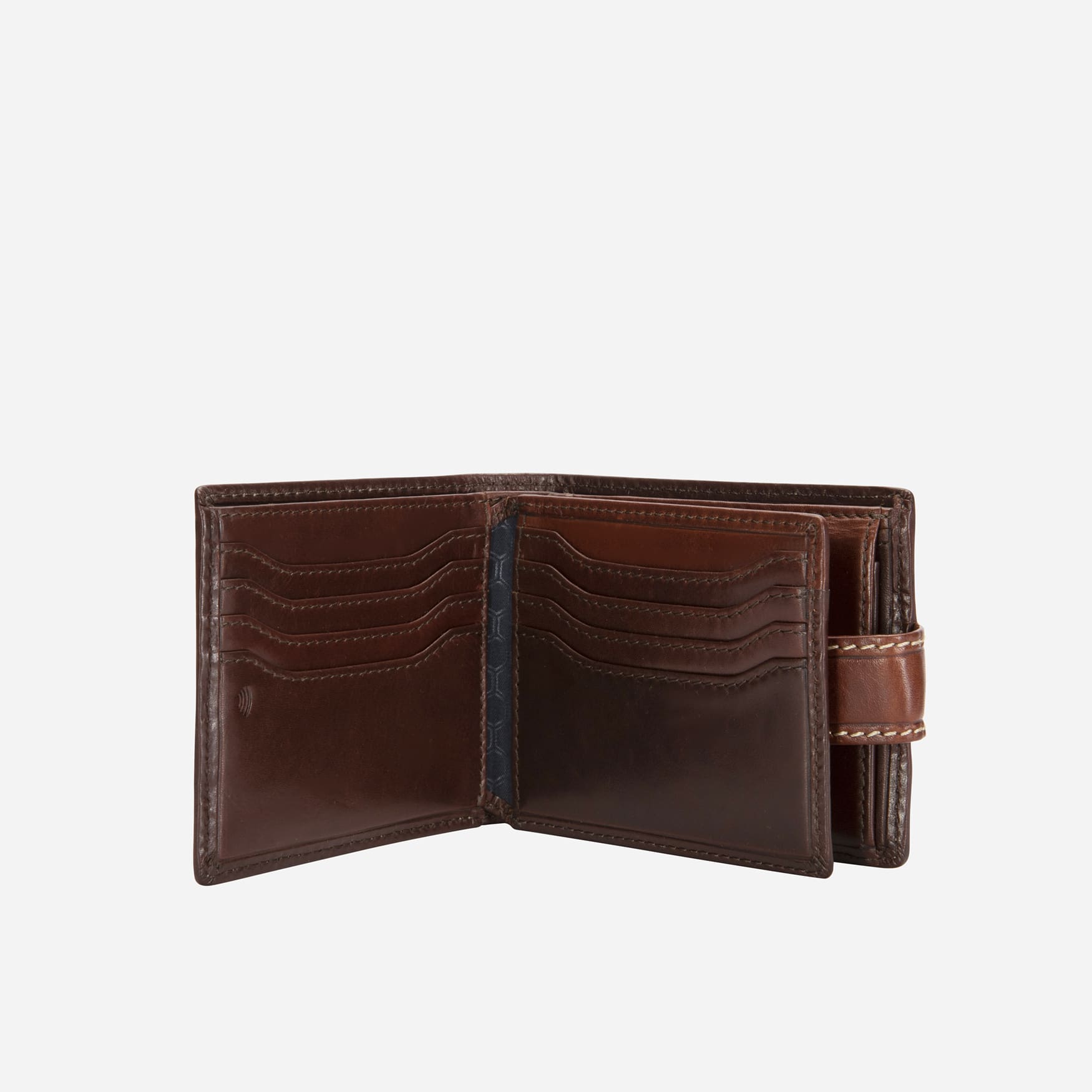 Bifold Wallet With Coin And ID Window, Mocha