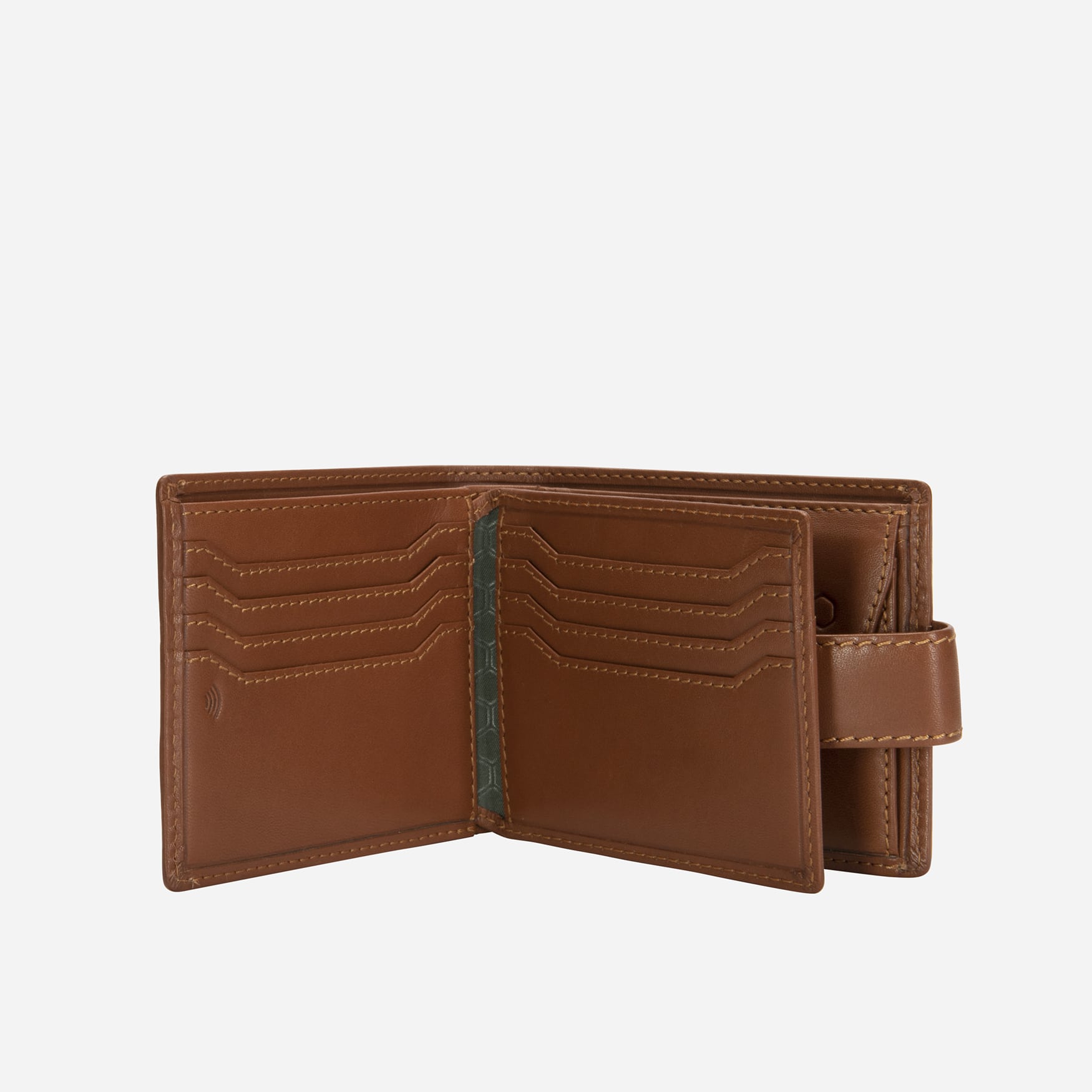 Bifold Wallet With Coin And ID Window, Tan