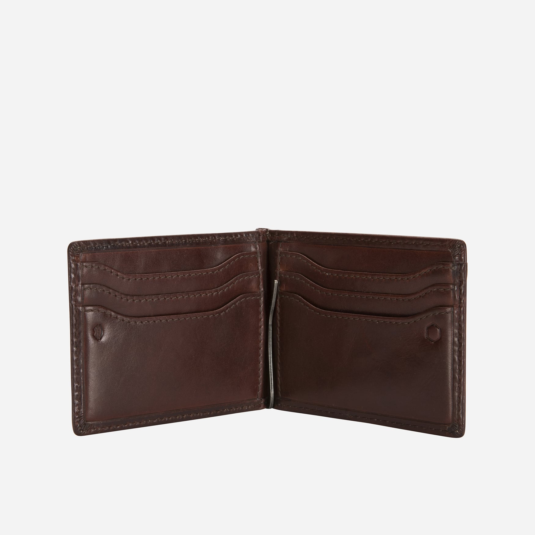 Leather Money Clip Wallet, Mocha