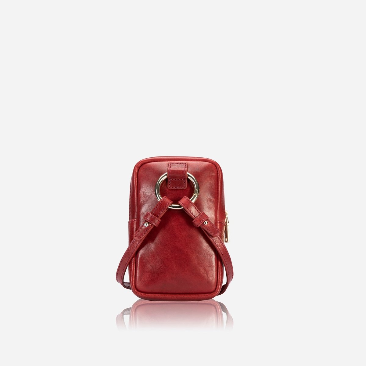 Back view of the red leather small sling bag – Jekyll & Hide