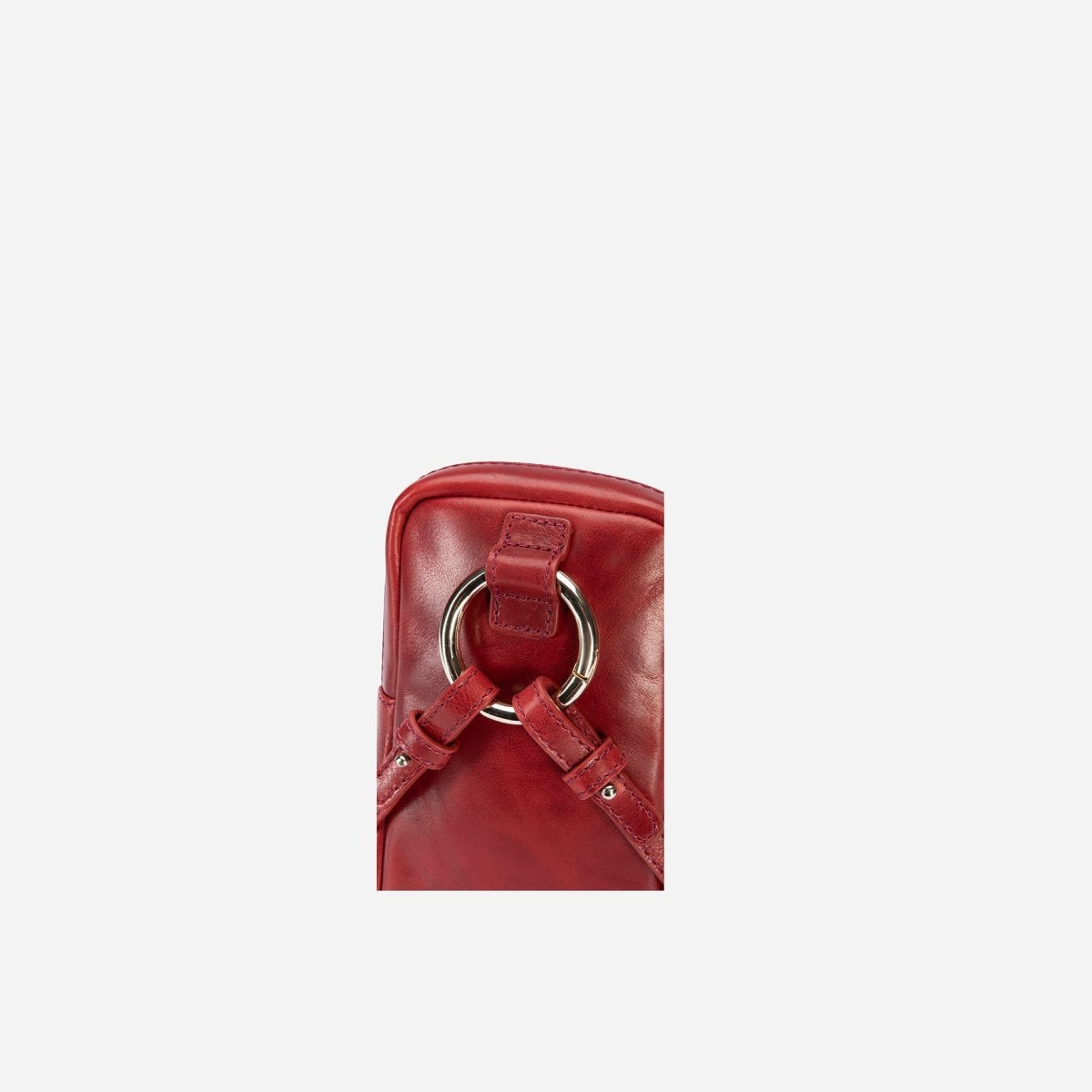 Red leather small sling bag interior detail – Jekyll & Hide