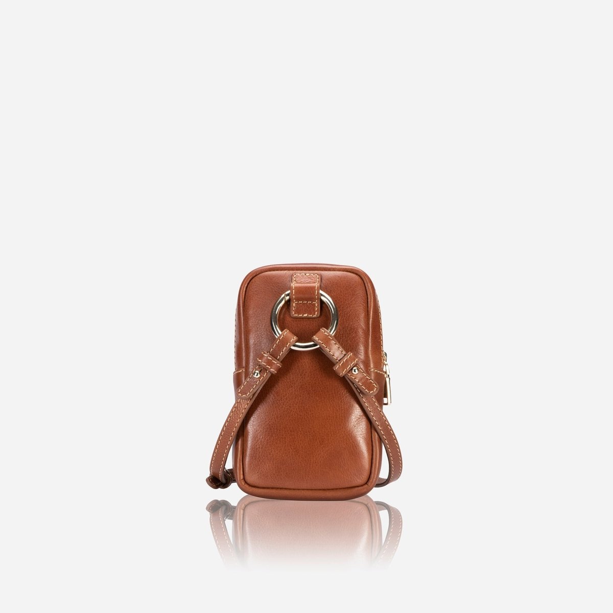 Back view of the tan leather small sling bag – Jekyll & Hide