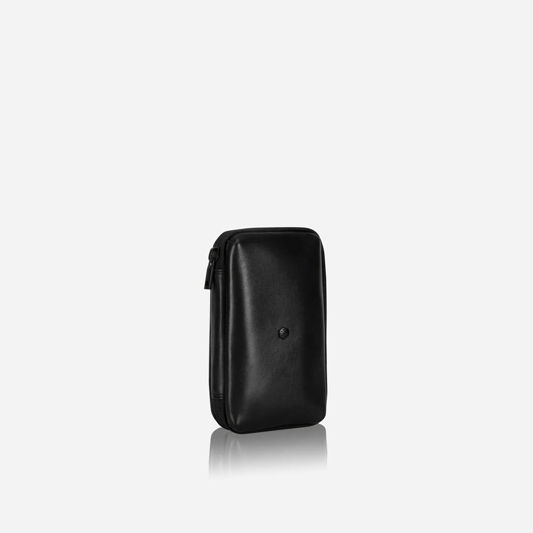 Back of the black leather Cable Pouch