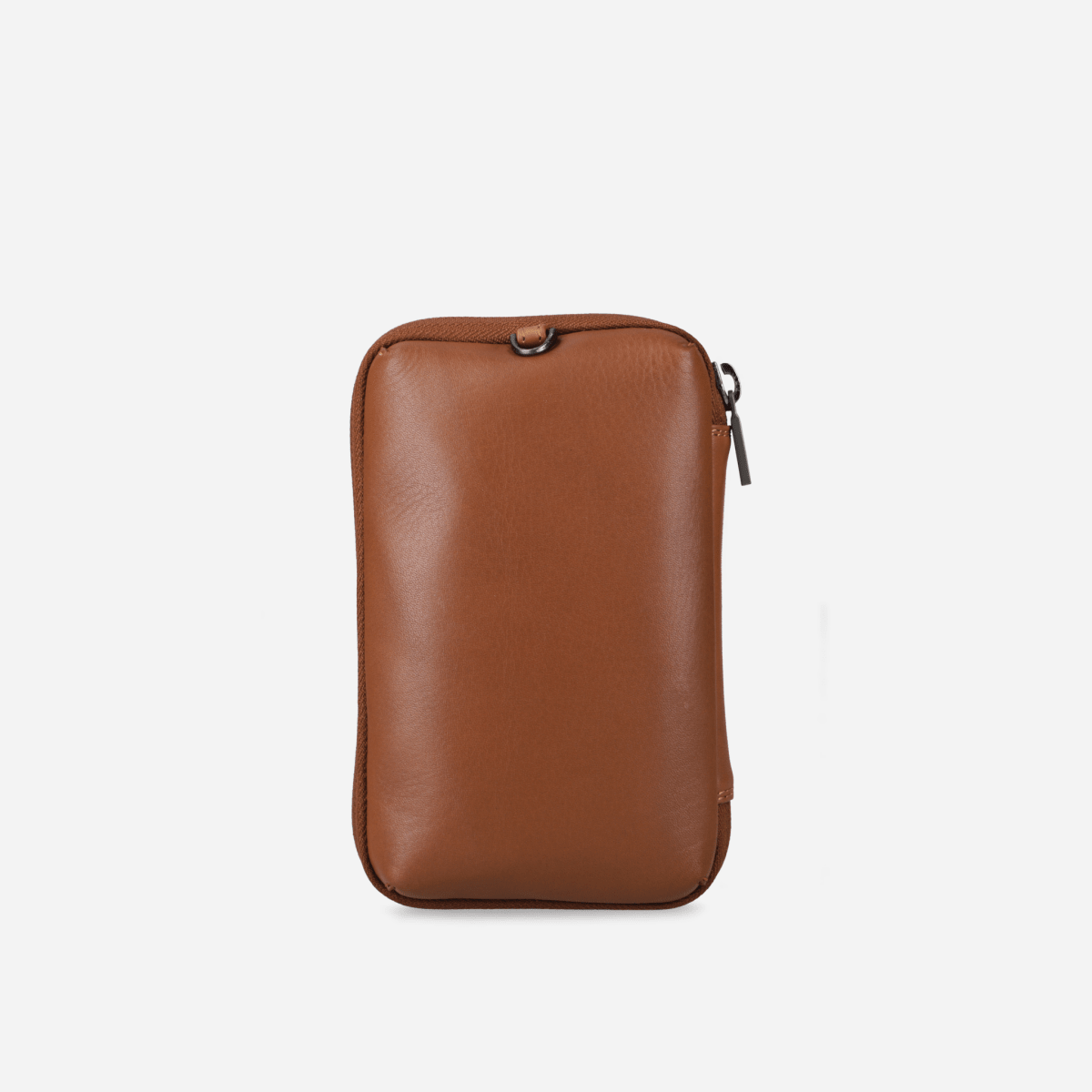 Back of the tan leather Cable Pouch