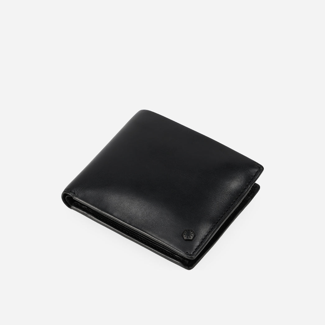 Medium Billfold Wallet With Coin, Black