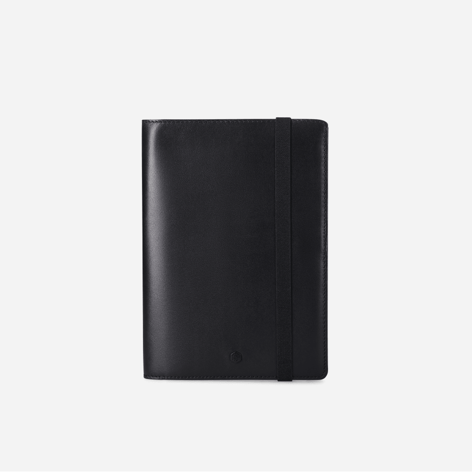 Leather A5 Notebook Cover, Black