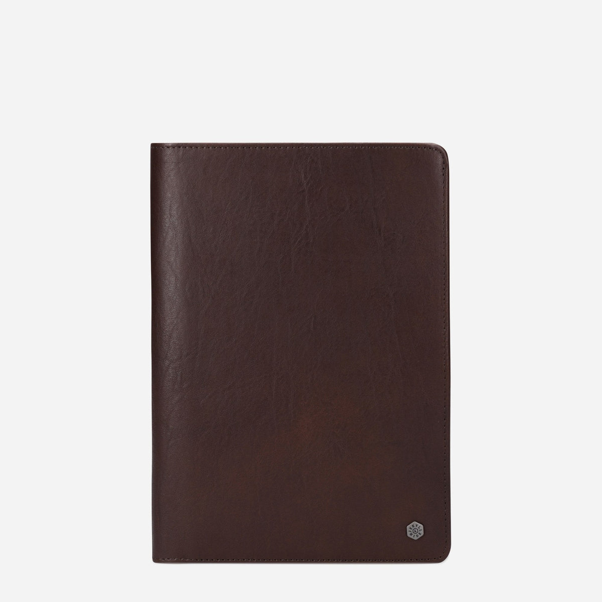Jekyll & Hide A5 Notebook Cover in Mocha leather, front view