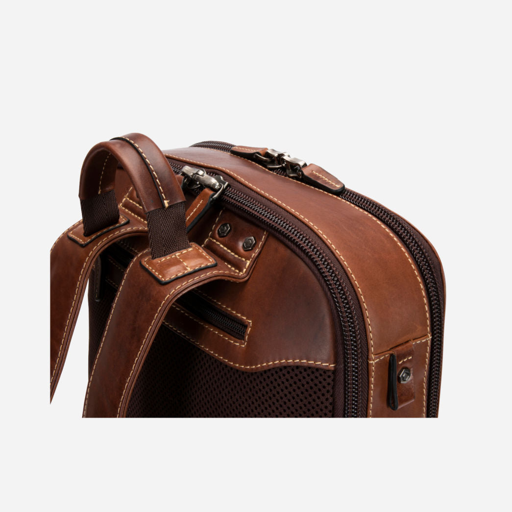 Double Compartment Backpack 41cm, Tobacco