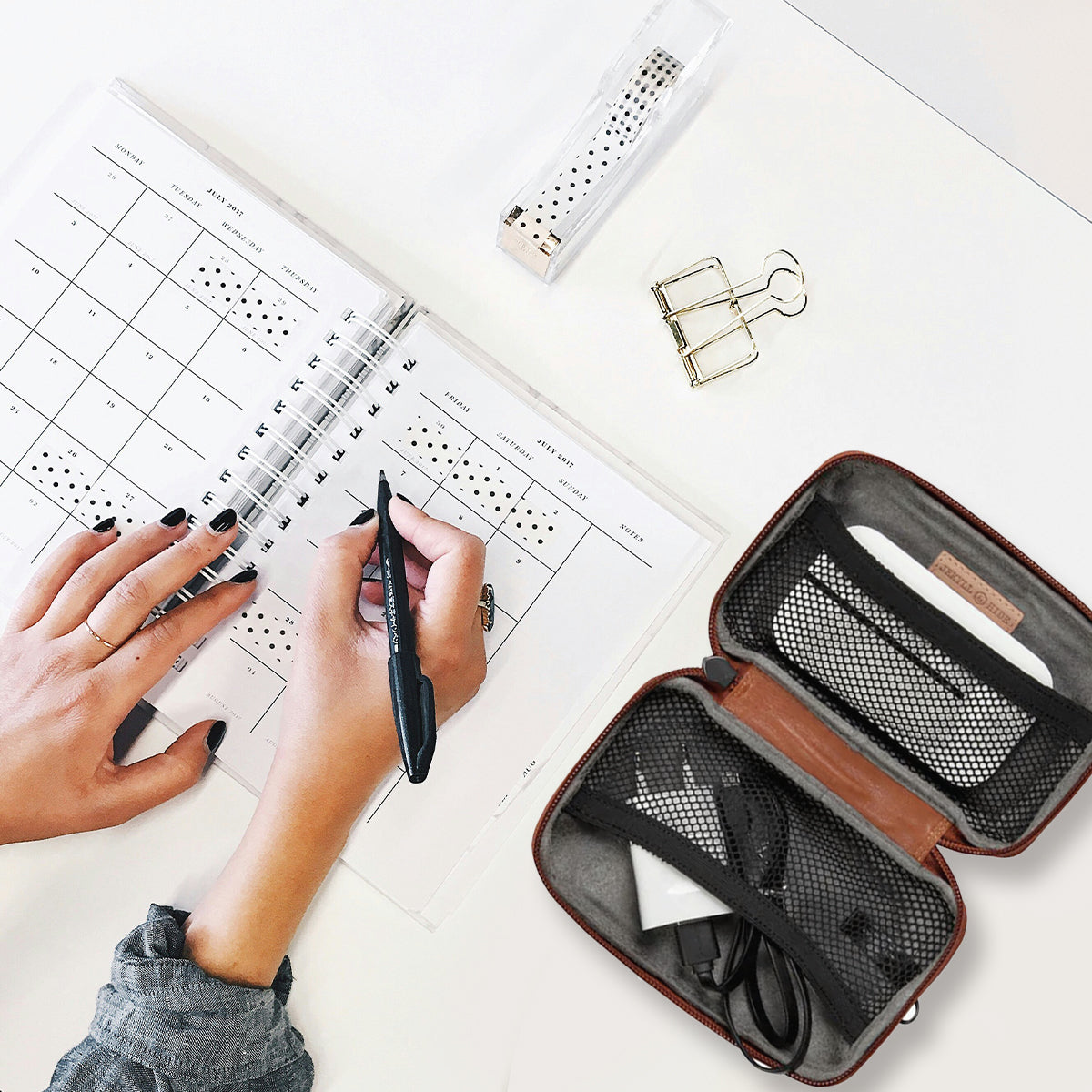 Compact Zip Around Cable Pouch