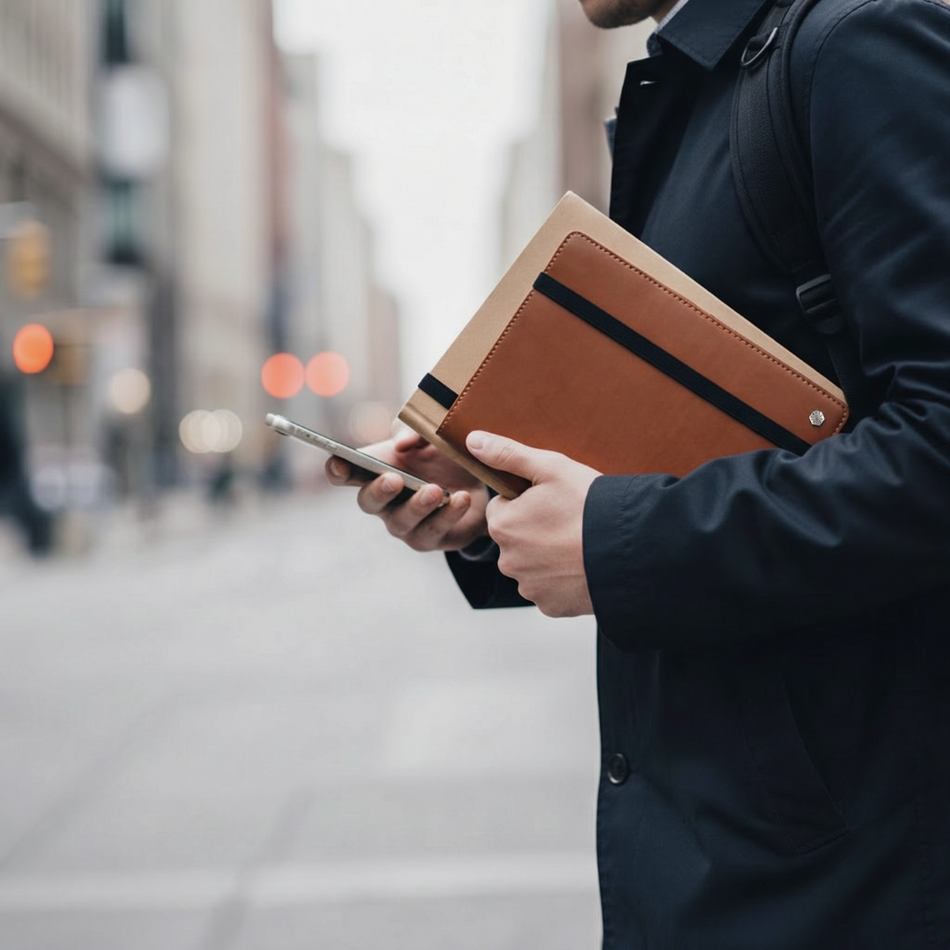 Leather A5 Notebook Cover, Tan