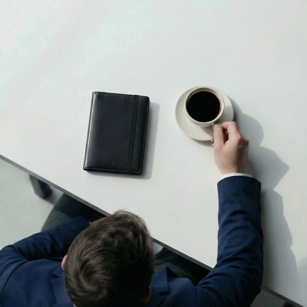 Leather A5 Notebook Cover, Black