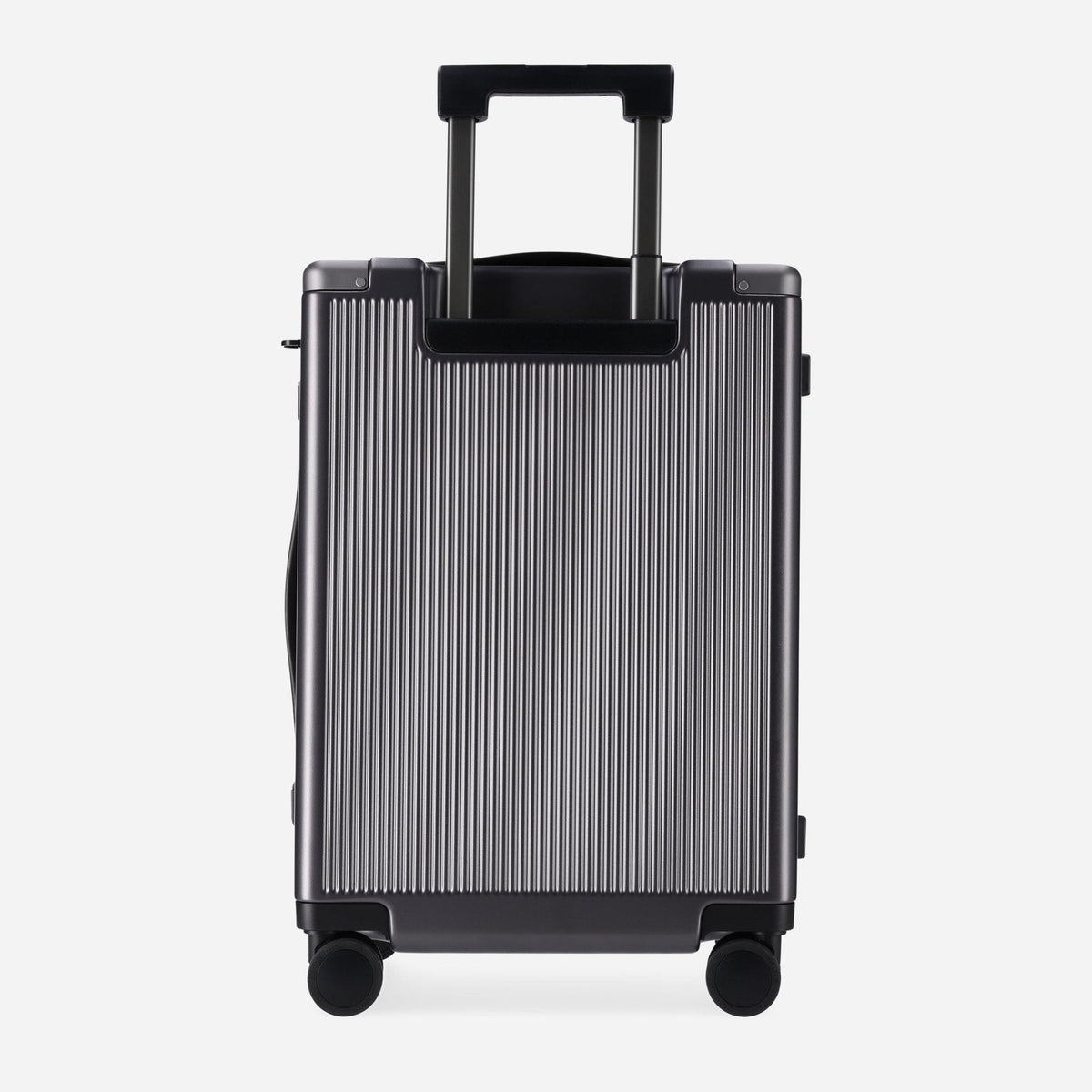 Jekyll & Hide graphite-black polycarbonate Carry-On, rear view with ribbed shell