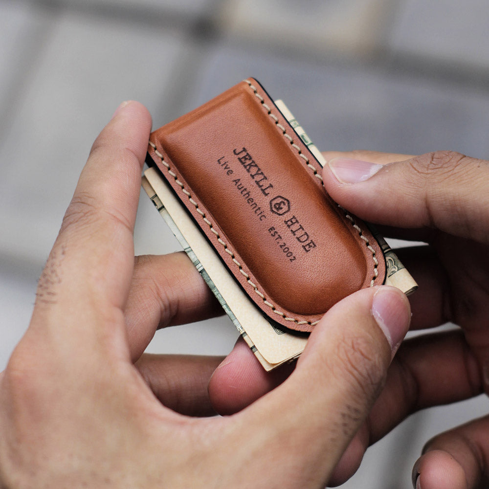 Money Clip, Tan Money Clip ROMA    - Jekyll and Hide Australia