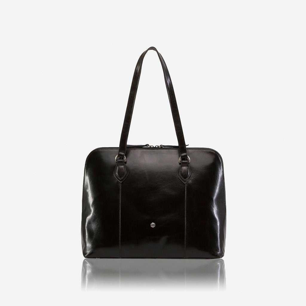 Medium Leather Laptop Handbag, Black Business Shopper Oxford 3679 Black  - Jekyll and Hide Australia