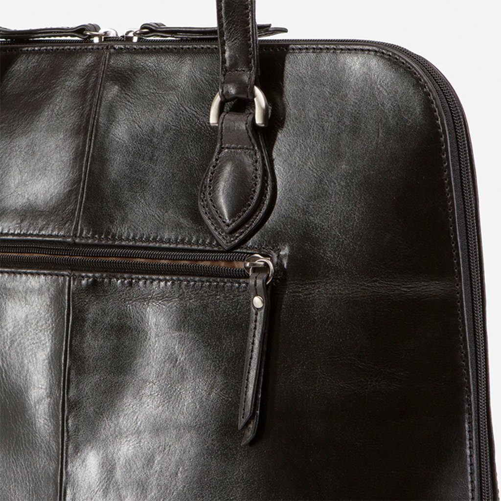 Medium Leather Laptop Handbag, Black Business Shopper Oxford    - Jekyll and Hide Australia
