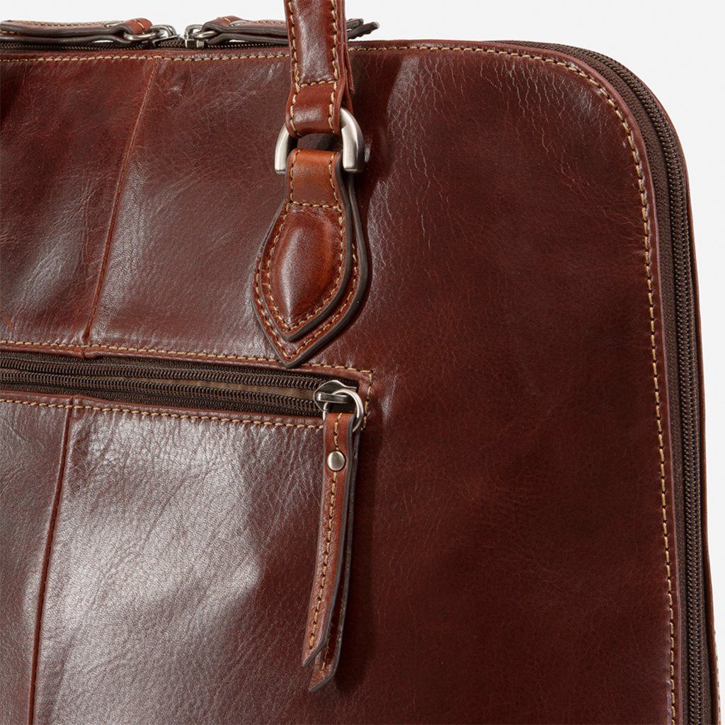 Medium Leather Laptop Handbag, Tobacco Business Shopper Oxford    - Jekyll and Hide Australia