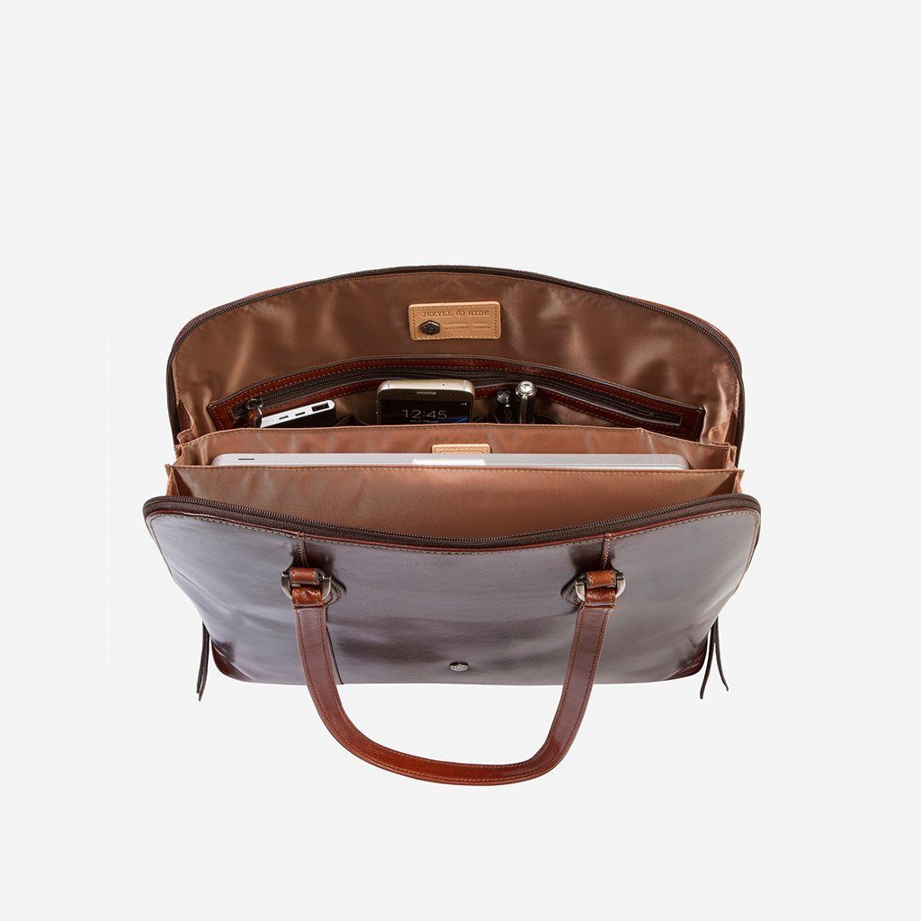 Medium Leather Laptop Handbag, Tobacco Business Shopper Oxford    - Jekyll and Hide Australia
