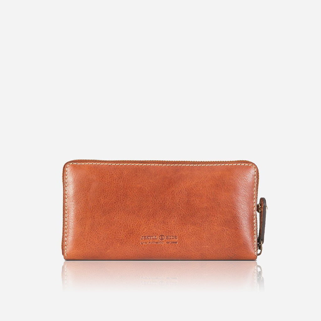 Large Zip Around Purse, Tan Large Purse Zulu    - Jekyll and Hide Australia