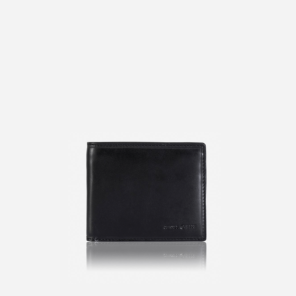 Medium Bifold Wallet With Coin Bi Fold Wallet Oxford 6492 Black  - Jekyll and Hide Australia