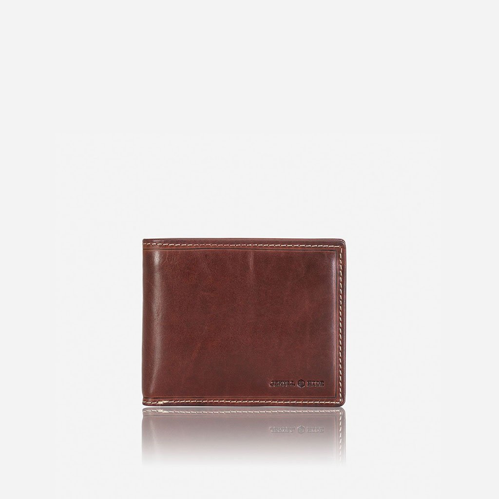 Medium Bifold Wallet With Coin Bi Fold Wallet Oxford 6492 Coffee  - Jekyll and Hide Australia