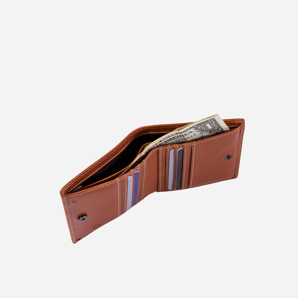 Slim Bifold Wallet with Coin, Tan Wallet ROMA    - Jekyll and Hide Australia